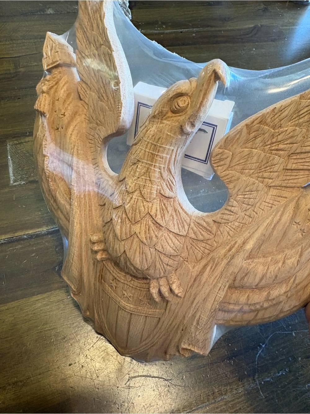 American Eagle Wall Hanging Unfinished Wood Shield Americana Patriotic Plaque - Picture 2 of 7